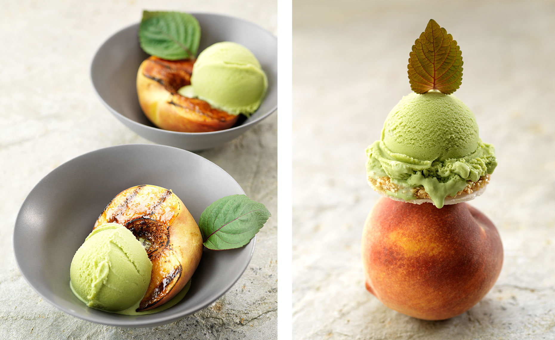 Grilled peaches matcha ice cream recipes for creative cooking